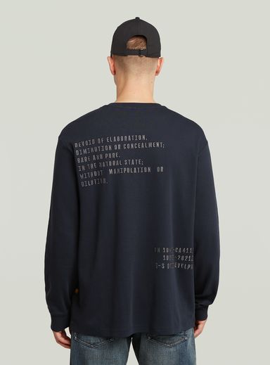 Back Embro Text Loose T-Shirt